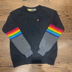 aviator nation rainbow stitch crew sweatshirt